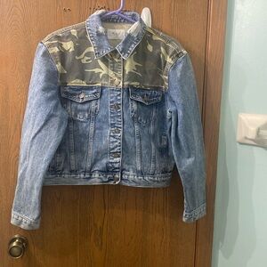 KanCan Jean Jacket with Camo